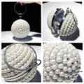 Woman Full Rhinestone Round Clutch Ball Handbag
