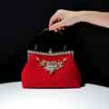 Velvet Crystal Evening Handbag Clutch Purse