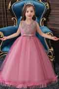 Girls Princess Flower Dress Kids Prom Puffy Ball Gowns