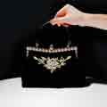 Velvet Crystal Evening Handbag Clutch Purse