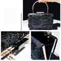 Women's Black Elegant Floral Lace Evening Clutch