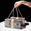 Dollars Crystal Clutch Purses for Women Evening Party