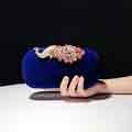 Envelope Clutch Purse Velvet Crystal Evening Handbag