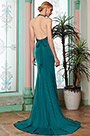 Neu V-Schnitt Halfter Grün Brautjungfer Abendkleid