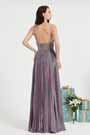 Robe de Bal Violette Brillante Avec Bretelles Fines