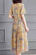 Yellow Floral Bohemian Summer Party Maxi Holiday Dress