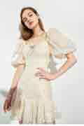 New Short Sleeves Ruffles Mini Dress Summer Dress for Women