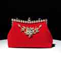 Velvet Crystal Evening Handbag Clutch Purse
