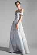 Grise Robe de Soirée Longue à épaules Dénudées