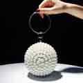 Woman Full Rhinestone Round Clutch Ball Handbag