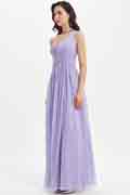 One Shoulder Lila Empire Long Bridesmaid Dress