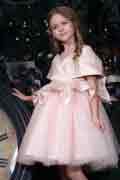 Light Pink A-line Cap Sleeve Flower Girl Dress