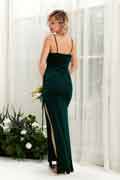 Mermaid Velvet Spaghetti Straps Sleeveless Floor-Length Bridesmaid Dress for Wedding Party