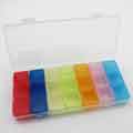 Plastic box with 21 grids with independent lid Colorful Medicine Box