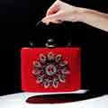 Stylish Rhinestones Velvet Clutches For Women