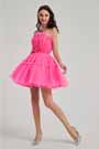 Lovely Hot Pink Star Red Carpet Cocktail Party Dress