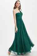 Green One Shoulder Chiffon Wedding Bridesmaid Dresses