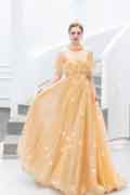 New Gold Off Shoulder Shiny Party Evening Prom Dress