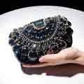 Crystal Beaded Rhinestone Clutch Purse Wedding Party Handbag