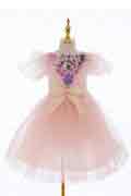 Bowknot Applique Waist Glitter Tulle Flower Girl Ball Gown