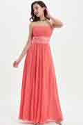 Koralle korsett Trägerlos Party Brautjungfernkleid