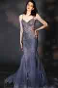 Вечернее платье Русалка с V-вырезом и бисером