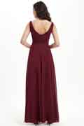 A‑Linien Chiffon Brautjungfernkleid mit Spaghetti-Trägern, ärmellos und bodenlang für Hochzeiten