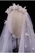 Bridal Veil Women's Simple Tulle Party Wedding Veil with Flowers