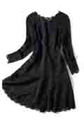 New Black Round Neckline Short Sleeves Elegant Dress