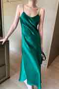 New Fashion Acetate Satin Midi Dress Vince Women's Slip Dress
