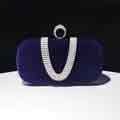Women's Velvet Evening Bag with Rhinestones