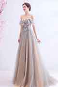 Sexy Gradient Off Shoulder Long Party Formal Gown