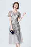 New Embroidery Lace Beading Maxi Dress Evening Party Gown