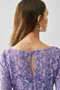 Lovely Purple V-Cut Lace Appliques Day/ Party Dress