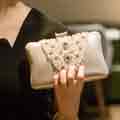Women Pearl Purse Bead Evening Clutch