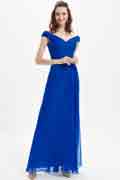 Off Shoulder Royal Blue Evening Gown Bridesmaid Dress