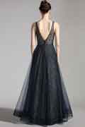 NEW Navy Blue Straps Shiny Beads Party Prom Gown