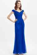 Off Shoulder Royal Blue Evening Gown Bridesmaid Dress