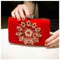 Red Tanpell Womens Crystal Evening Clutch Handbag