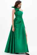Robe de Bal Longue Verte à Une Bretelle