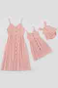 Mommy and Me Summer Spaghetti Straps Family Matching Dresses Outfit
