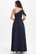 Bodenlanges Chiffon-Brautjungfernkleid mit One-Shoulder-Träger für Hochzeiten