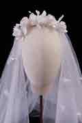 Bridal Veil Women's Simple Tulle Party Wedding Veil with Flowers