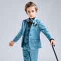 New Blue Formal 4 Pieces Kids Boys' Suits & Vests