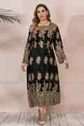 New Women Plus Size Casual Dress Long Sleeve Floral Printed Dress