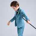 New Blue Formal 4 Pieces Kids Boys' Suits & Vests