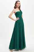 Green One Shoulder Chiffon Wedding Bridesmaid Dresses