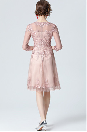 New Half Sleeves Beading Lace Party Gown Mother Dress