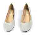 Women Shiny Beadings Toe Closed Pointed Flat Shoes