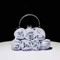 Women's Silk Satin Flowers Wedding Evening Bags Clutch